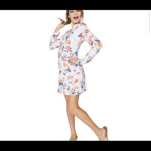 White floral cut out back skater dress